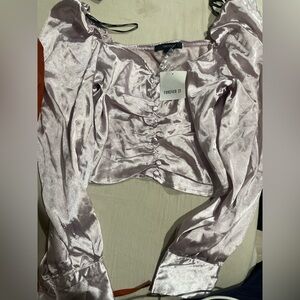 Forever 21 Light Pink Satin Blouse